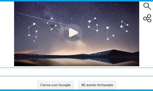 Google Doodle in uno Sciame meteorico delle Perseidi per la notte di San Lorenzo